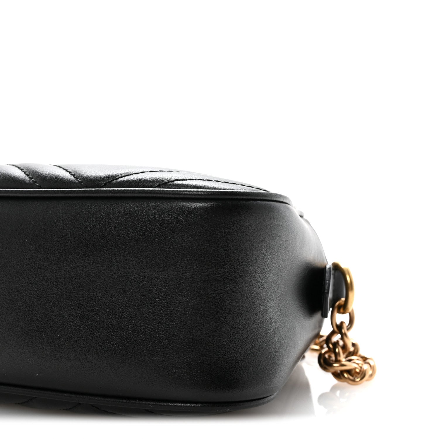 Gucci Calfskin Matelasse Small GG Marmont Chain Shoulder Bag Black 10 of 10