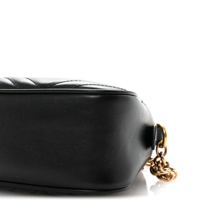 Gucci Calfskin Matelasse Small GG Marmont Chain Shoulder Bag Black 10 of 10