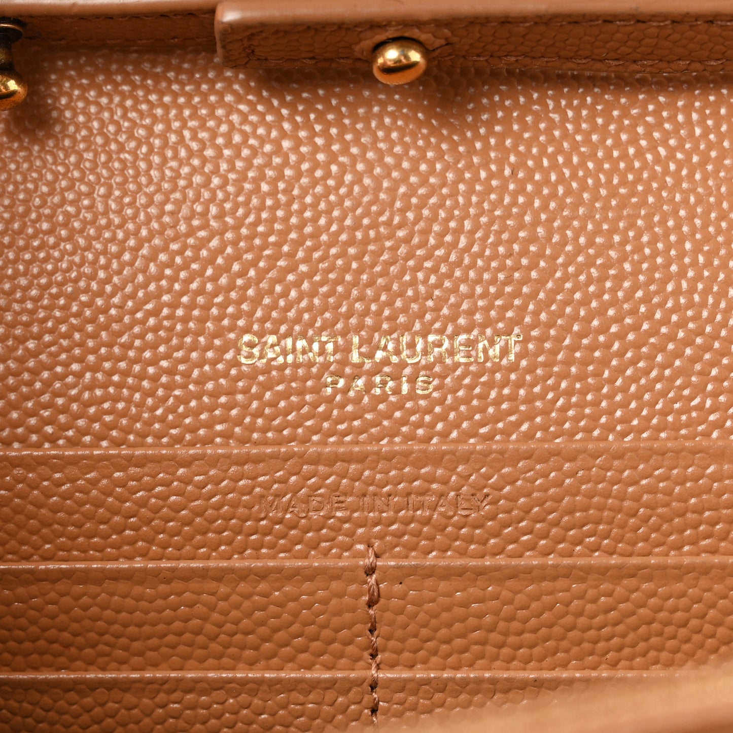 Grain De Poudre Matelasse Chevron Monogram Chain Wallet Natural Dark