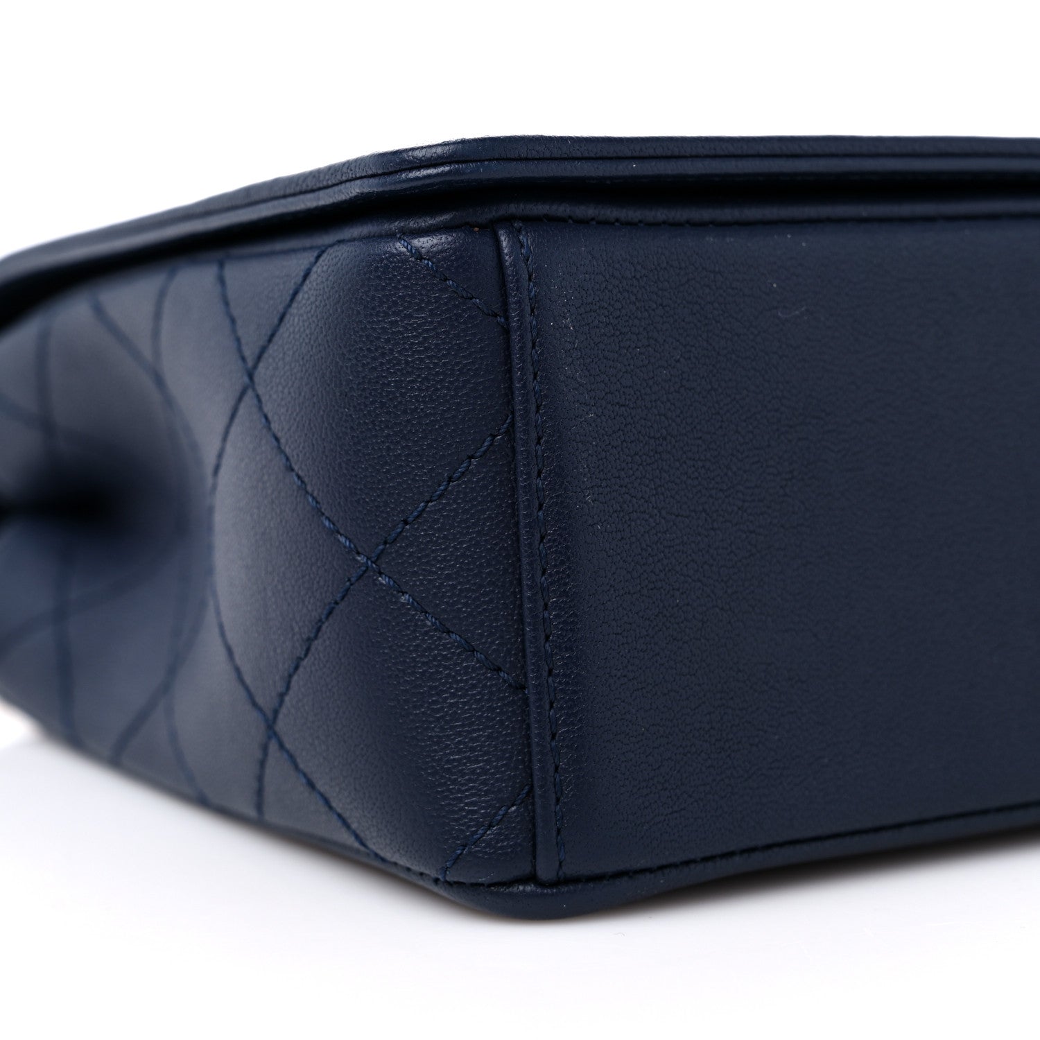 Chanel Sheepskin Quilted Vintage Mademoiselle Flap Dark Navy 8 of 9