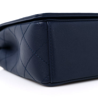 Chanel Sheepskin Quilted Vintage Mademoiselle Flap Dark Navy 8 of 9