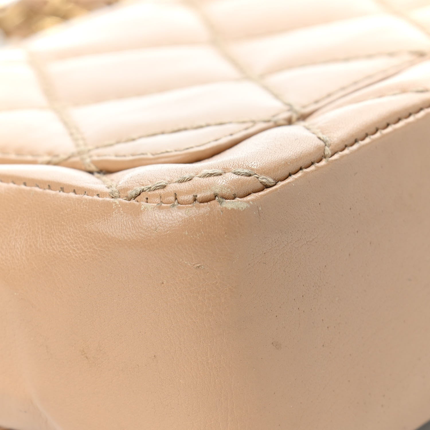 Chanel Calfskin Quilted Medium Wild Stitch Flap Beige 11 of 16