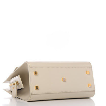 Saint Laurent Shiny Calfskin Small Uptown Tote Porcellana 4 of 9
