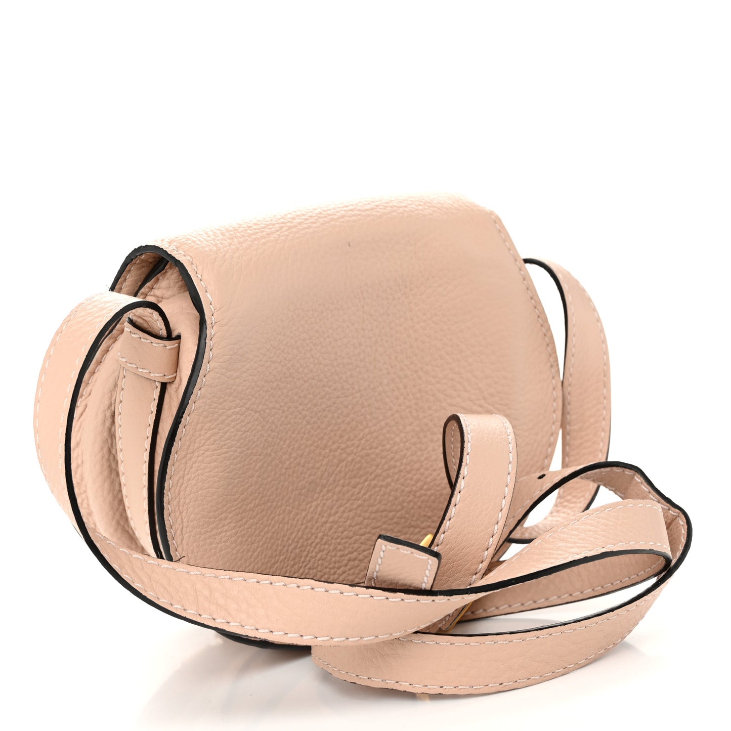 Grained Calfskin Small Marcie Saddle Bag Anemone Pink
