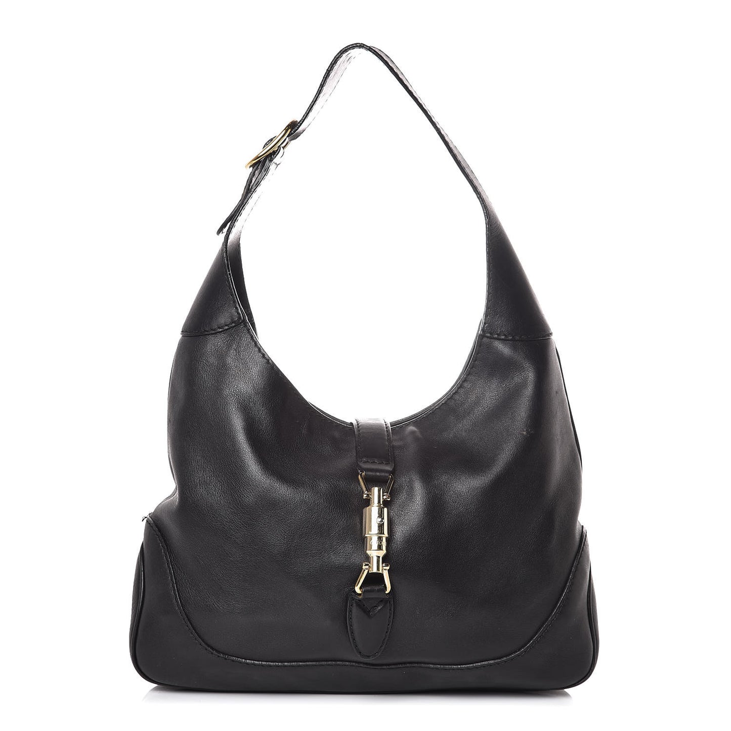 Calfskin Medium New Jackie Shoulder Bag Black
