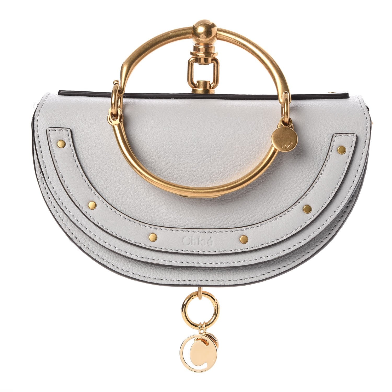 Chloe Calfskin Small Nile Bracelet Minaudiere Bag Airy Grey 1 of 7
