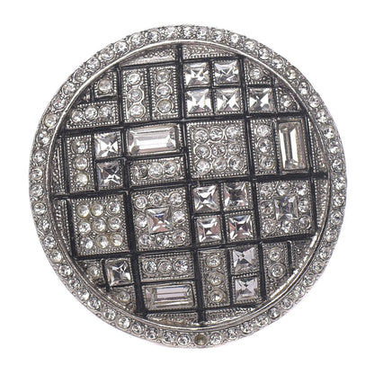 Chanel Round Crystal Ring 6.5 Silver 1 of 5