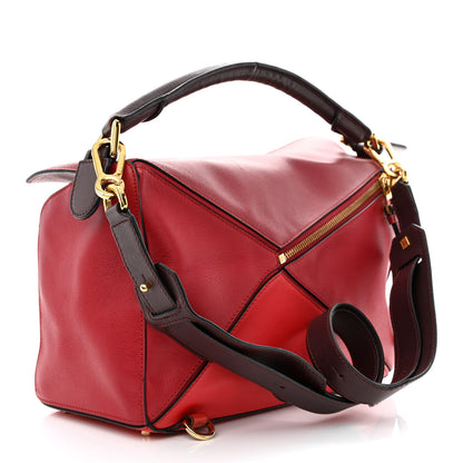 Loewe Calfskin Colorblock Medium Puzzle Bag Red 3 of 18