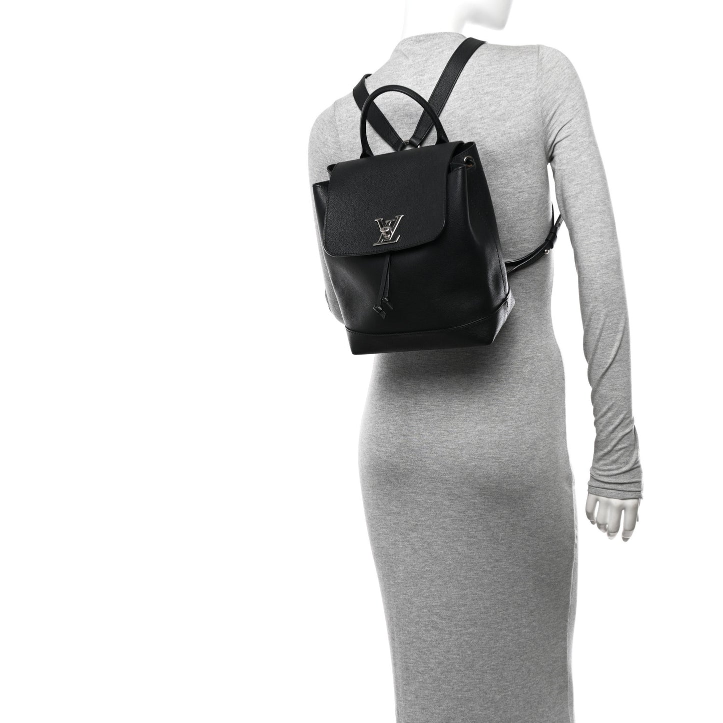 Calfskin Lockme Backpack Black