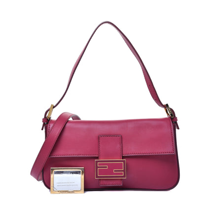 Fendi Vitello Enamel Interchangeable Strap Baguette Amarena 1 of 8