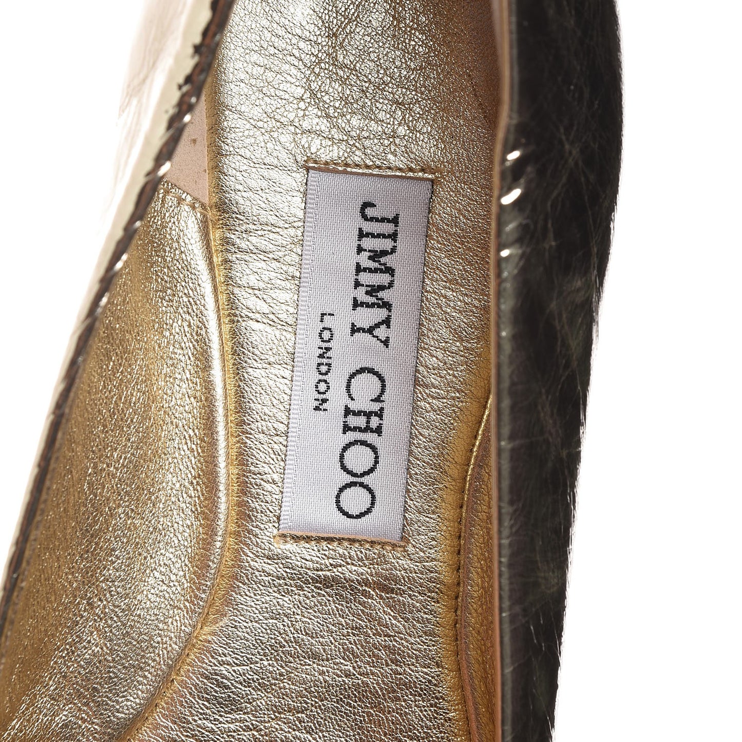 Metallic Calfskin Flats 39 Gold