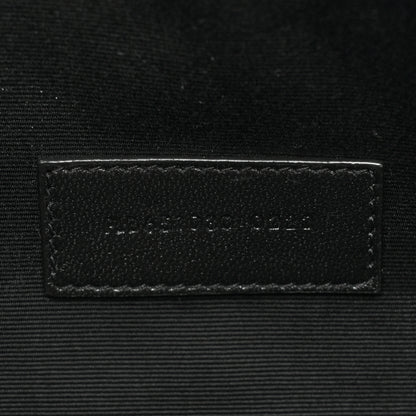Saint Laurent Grain De Poudre Textured Mixed Matelasse Triquilt Monogram Clutch Dusty Grey 7 of 8