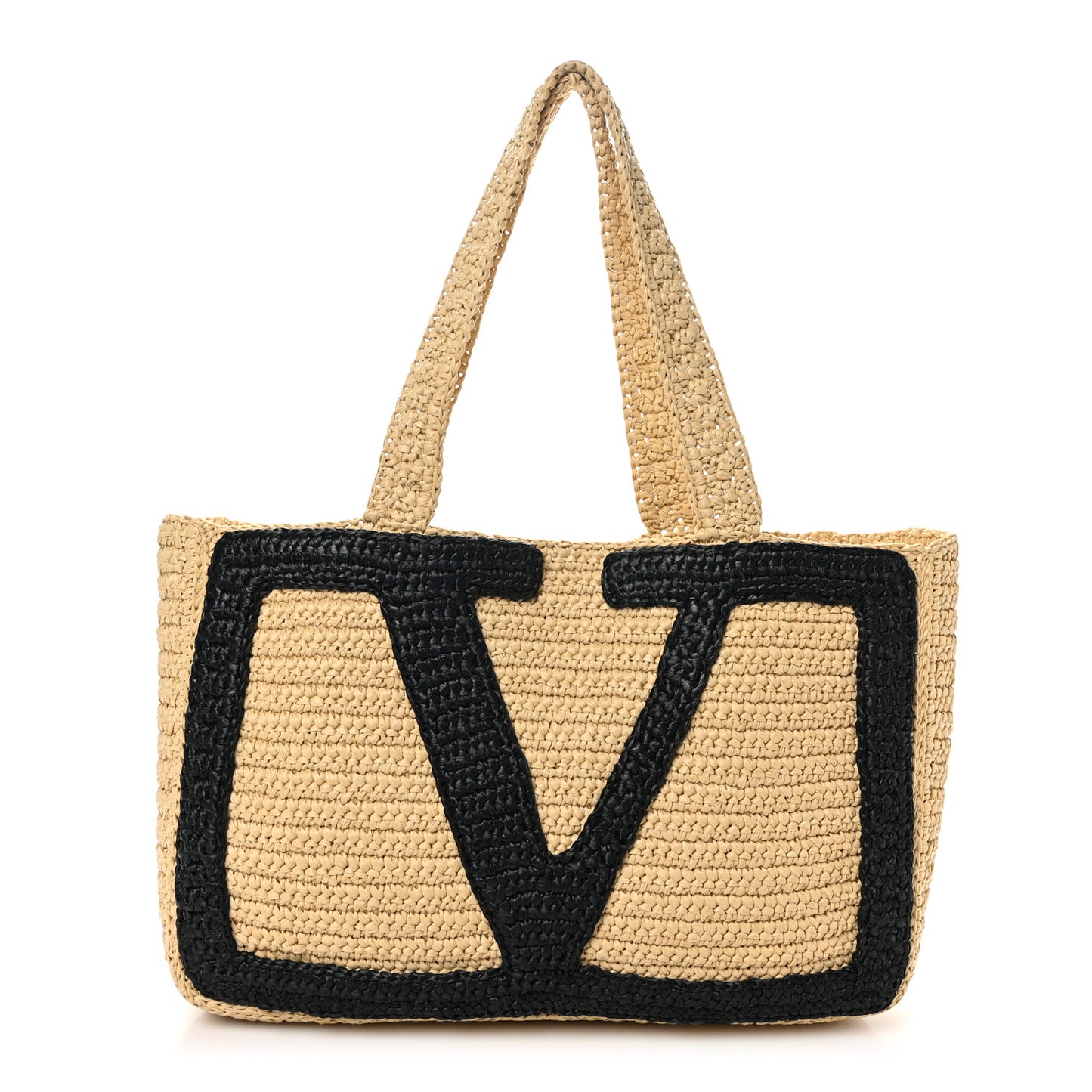 Raffia Large Viva Superstar Shopping Tote Natural Black