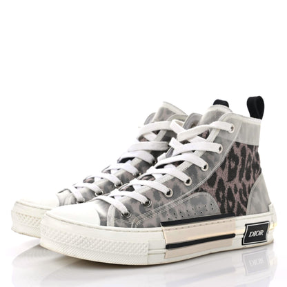 Christian Dior Canvas Leopard Print Womens B23 High Top Sneakers 38 White 3 of 13