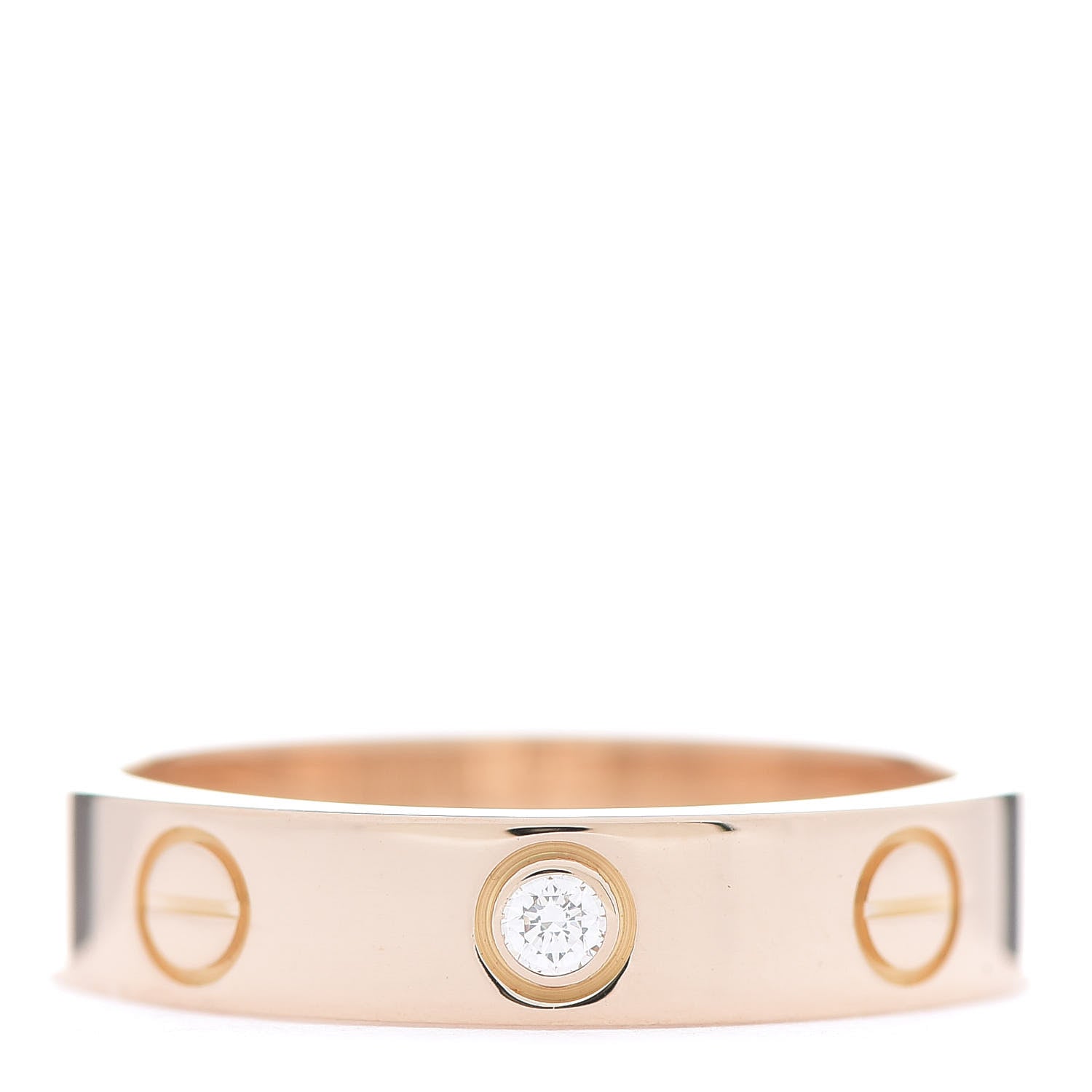 Cartier 18K Pink Gold Diamond 4mm LOVE Wedding Band Ring 49 4.75 1 of 4