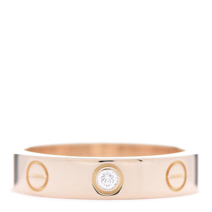 Cartier 18K Pink Gold Diamond 4mm LOVE Wedding Band Ring 49 4.75 1 of 4