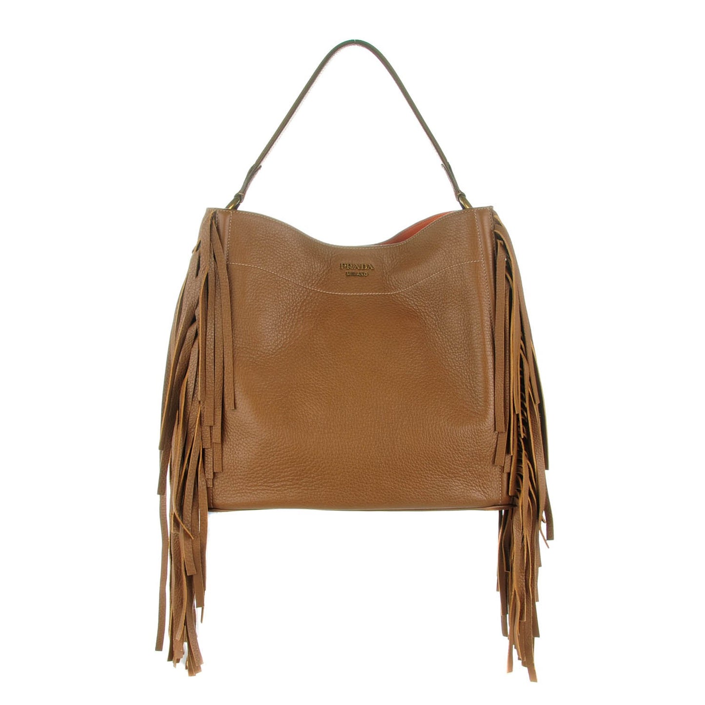 Cervo Deerskin Fringe Hobo Cammello