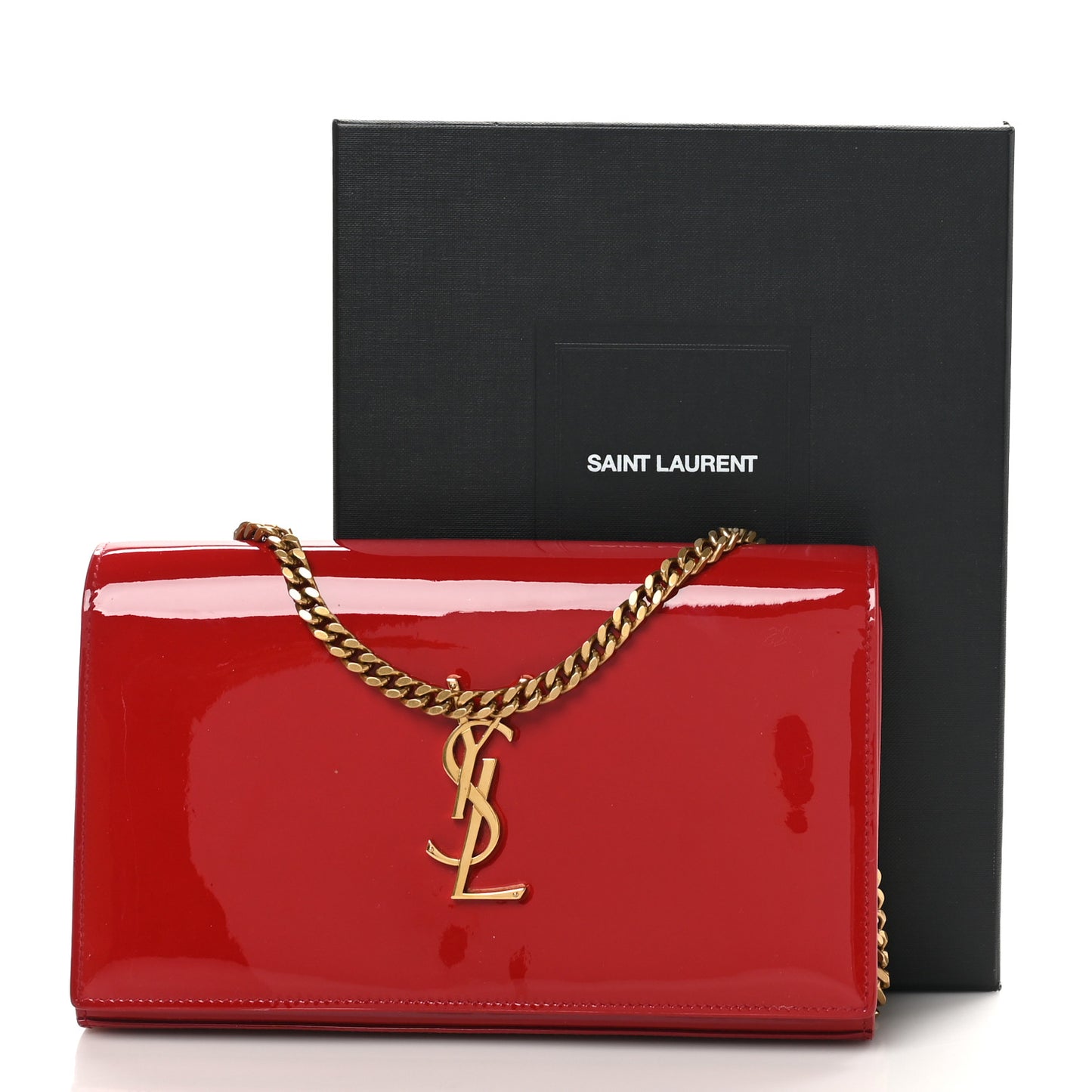 Patent Calfskin Monogram Kate Wallet On Chain Rouge Eros