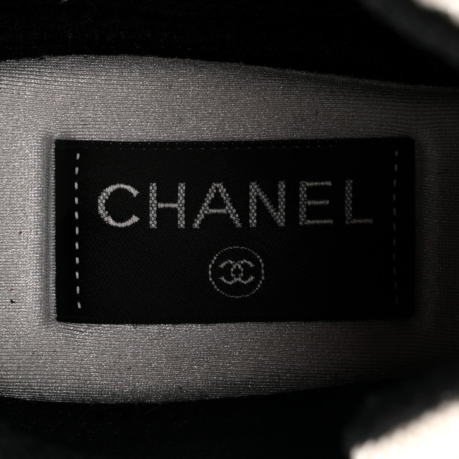 Chanel Mesh Suede Calfskin Grained Calfskin Womens CC Sneakers 38.5 White Black Pink 7 of 11