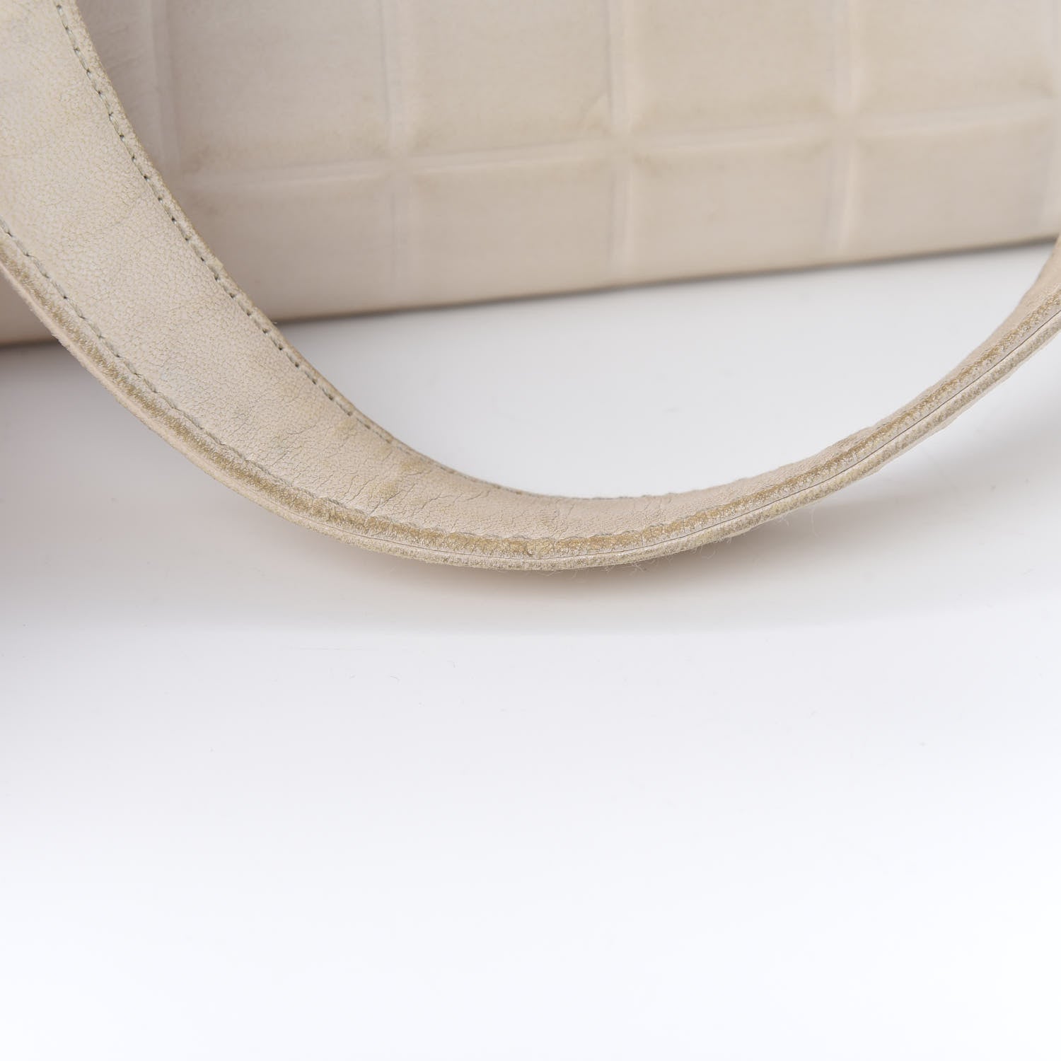 Chanel Lambskin Quilted Chocolate Bar Tote White 15 of 20