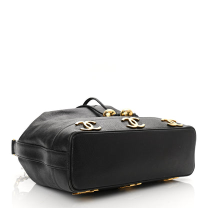 Chanel Caviar CC Drawstring Shoulder Bag Black 4 of 12