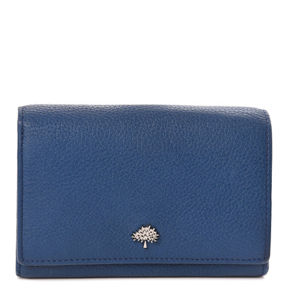Mulberry Glossy Goatskin Tree French Purse Wallet Blue 1 of 6