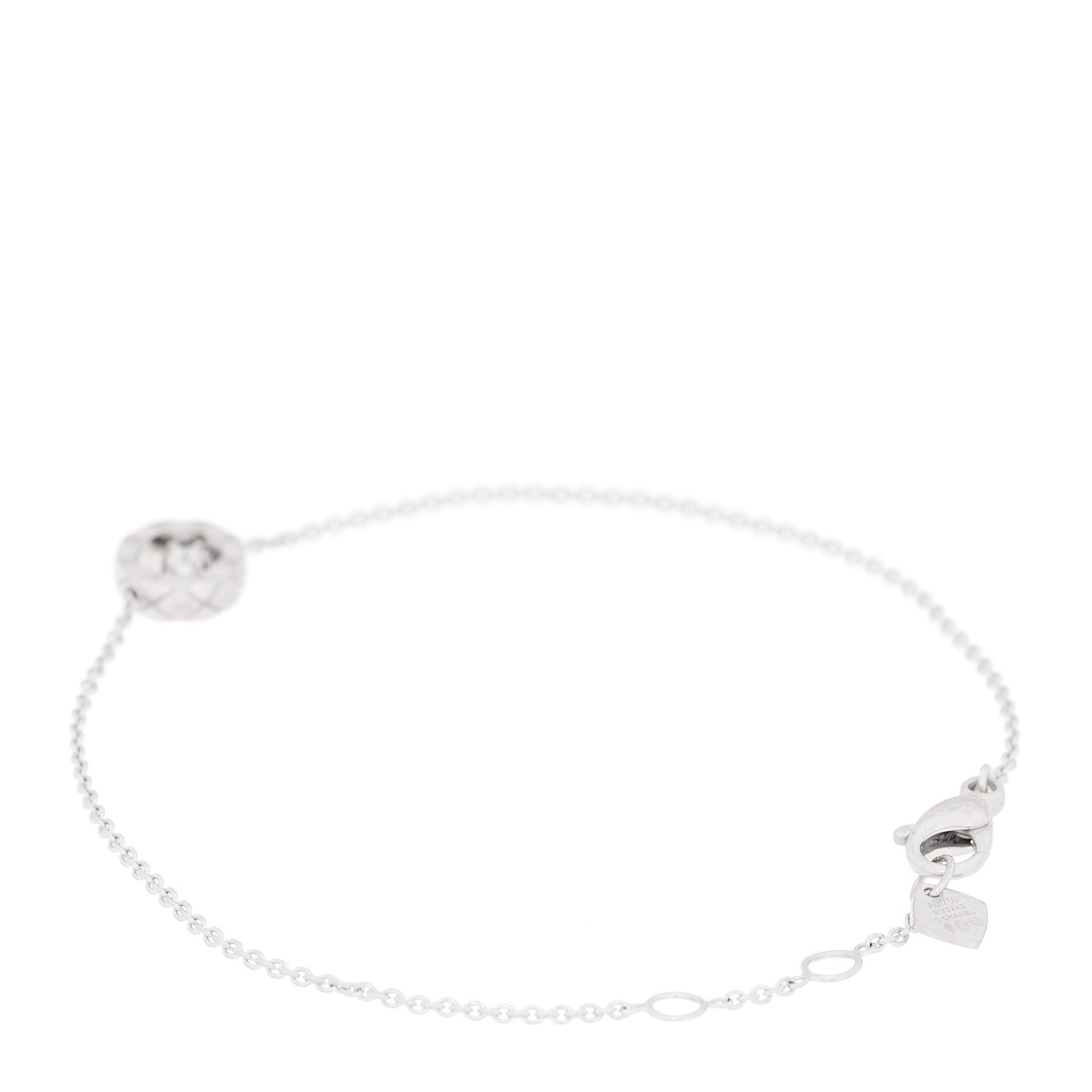 Chanel 18K White Gold Diamond Coco Crush Station Bracelet 3 of 6
