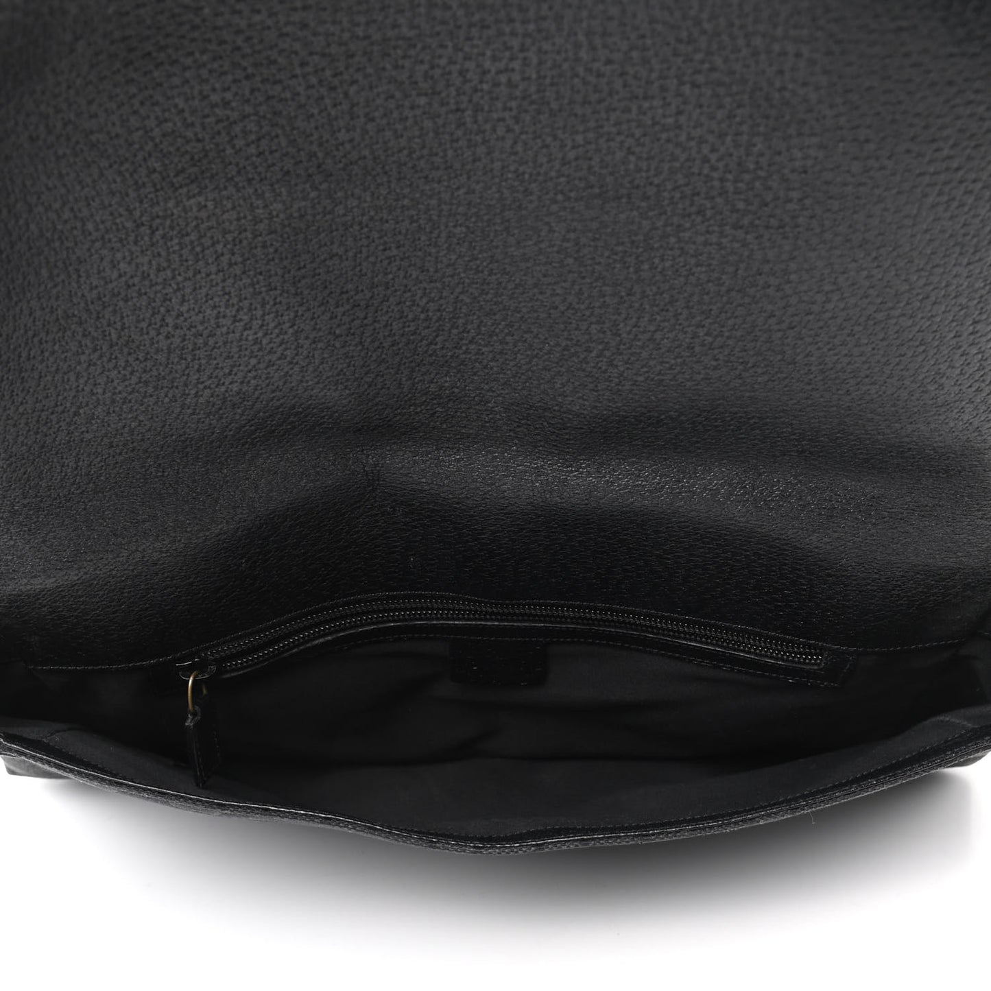 Monogram Calfskin Double Buckle Flap Messenger Bag Black