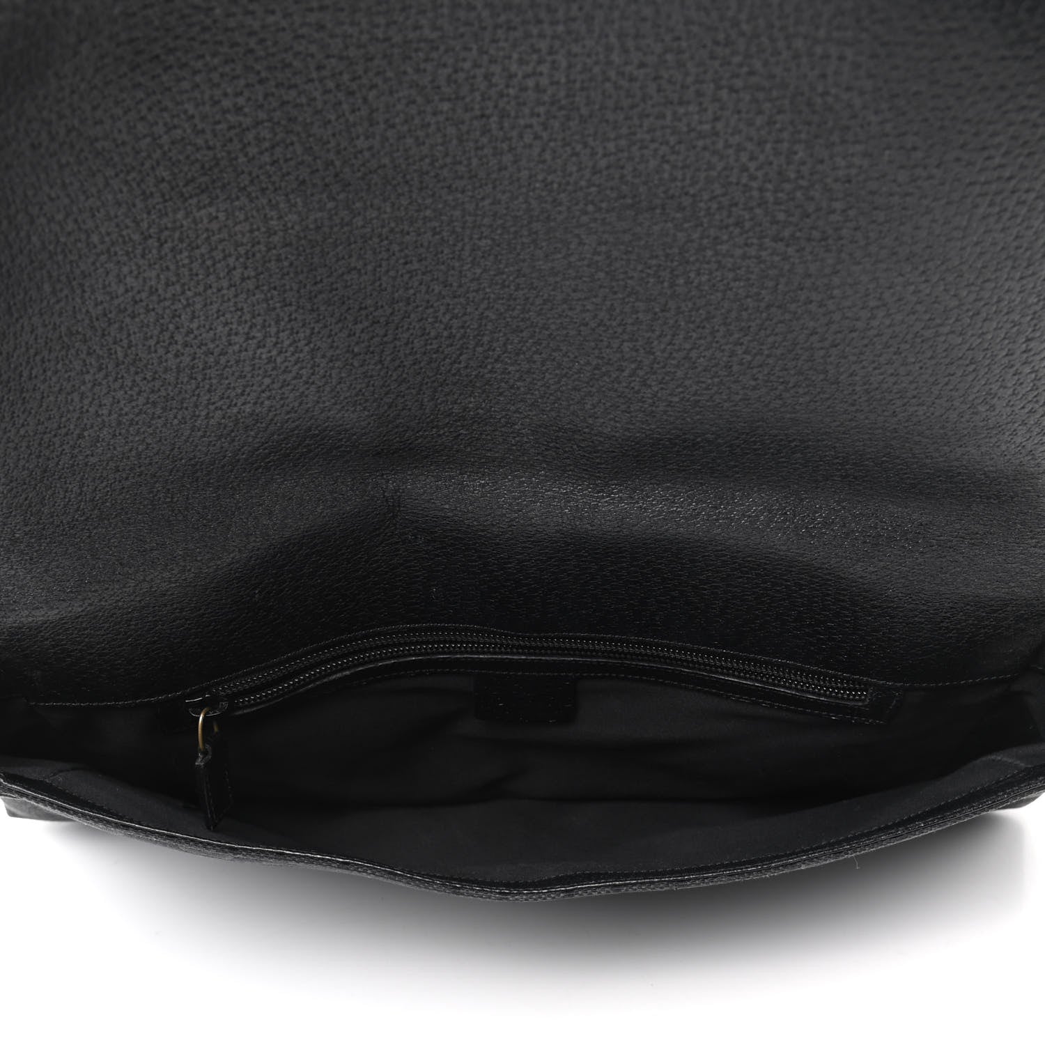 Gucci Monogram Calfskin Double Buckle Flap Messenger Bag Black 5 of 11