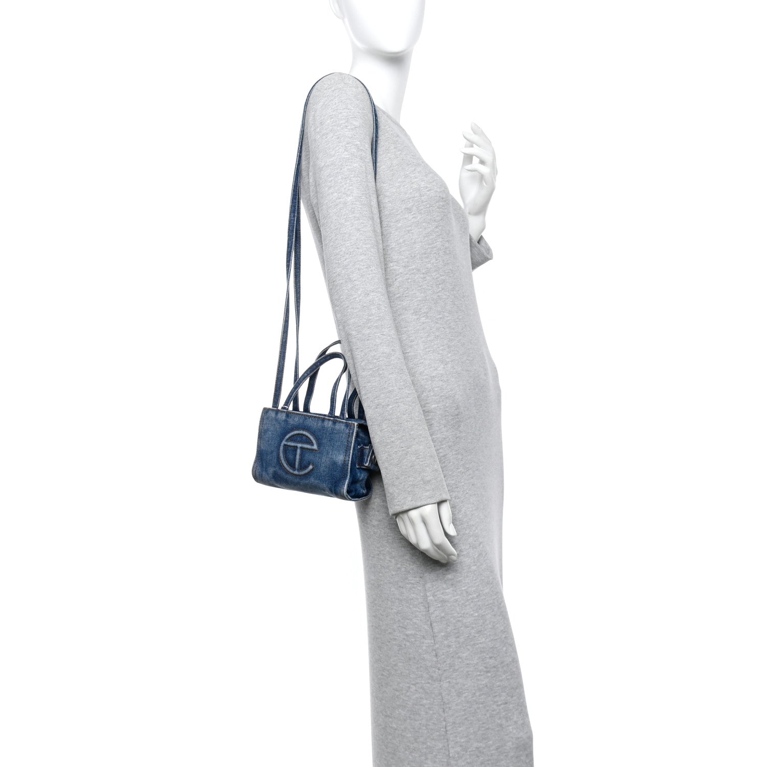 Telfar Denim Small Shopping Bag Blue 2 of 10