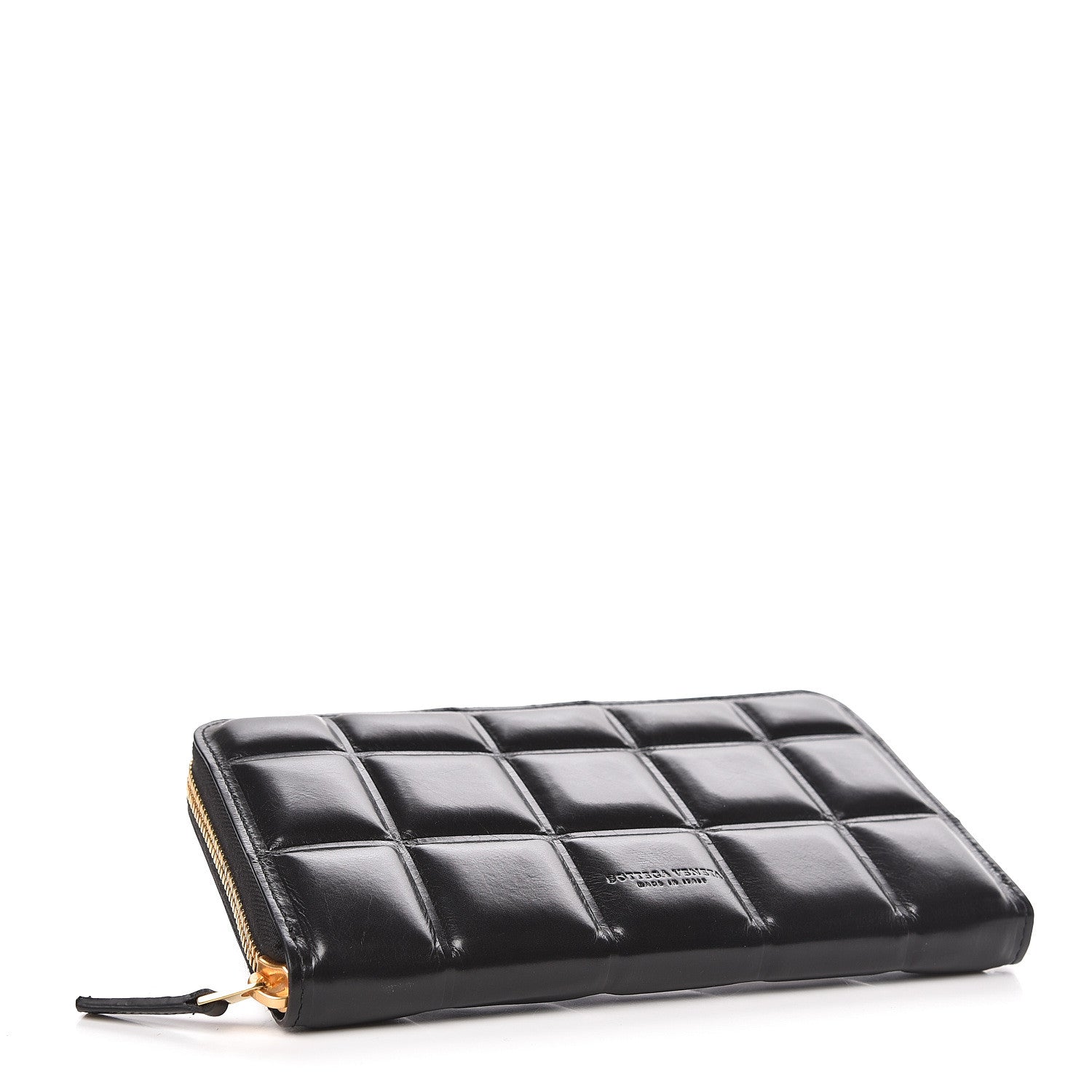 Bottega Veneta Calfskin Padded Paper Zip Wallet Black 4 of 7