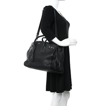 Saint Laurent Grained Calfskin Medium Souple Sac De Jour Black 2 of 10