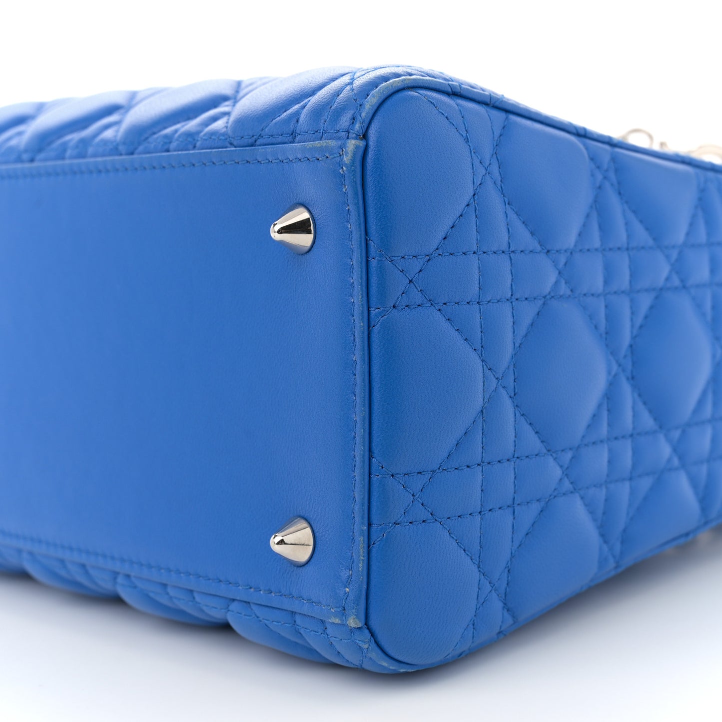 Lambskin Cannage Medium Lady Dior Blue Persan