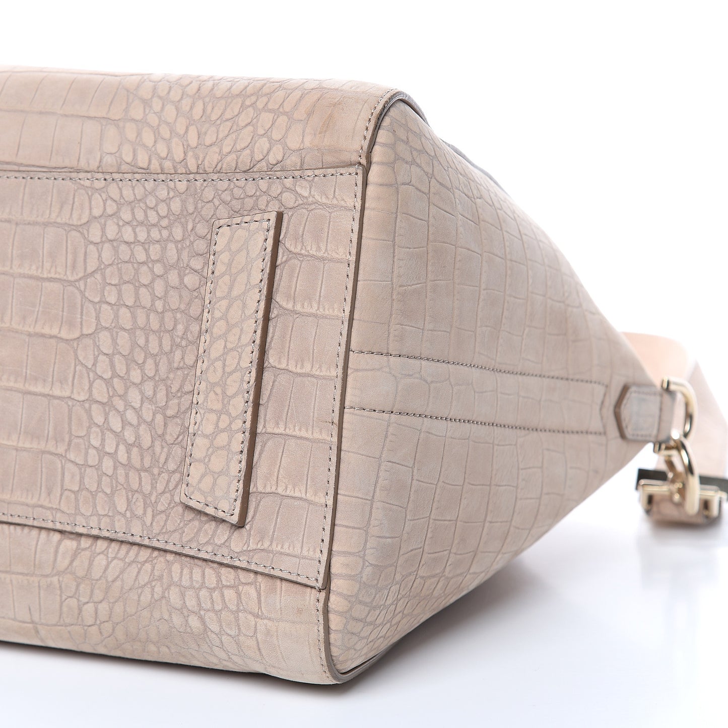 Nubuck Crocodile Embossed Medium Antigona Beige