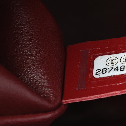 Chanel Lambskin Quilted Small Easy Carry Flap Burgundy 9 of 12