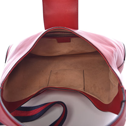 Gucci Calfskin Web Embroidered Medium Dionysus Hobo Hibiscus Red 6 of 11