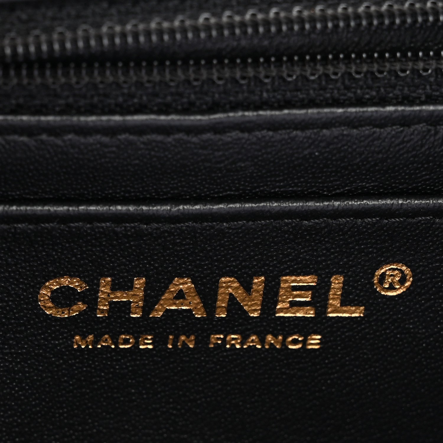 Chanel Crumpled Calfskin Printed Quilted Mini Rectangular Flap Black Gold 6 of 10