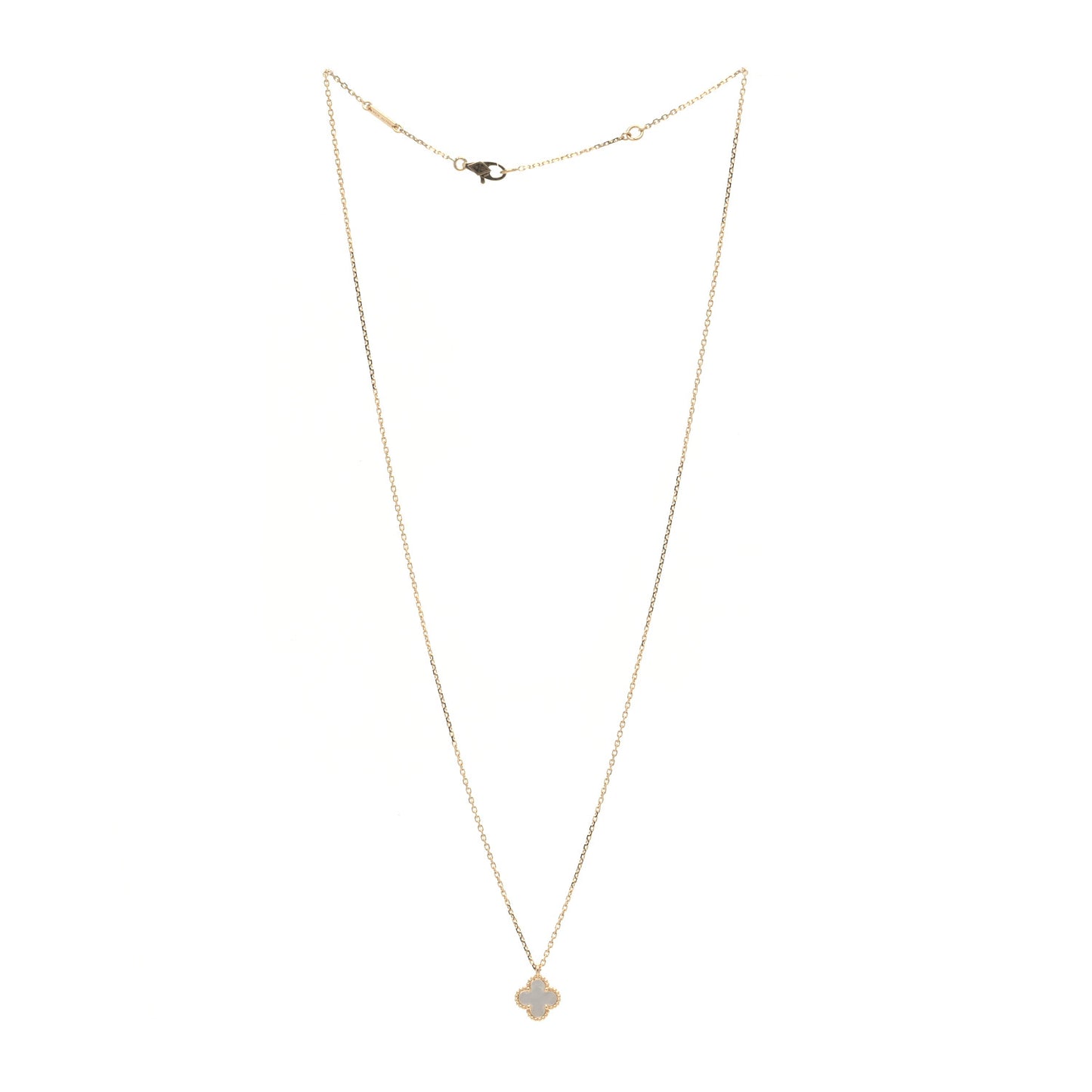 18K Yellow Gold Mother of Pearl Sweet Alhambra Pendant Necklace