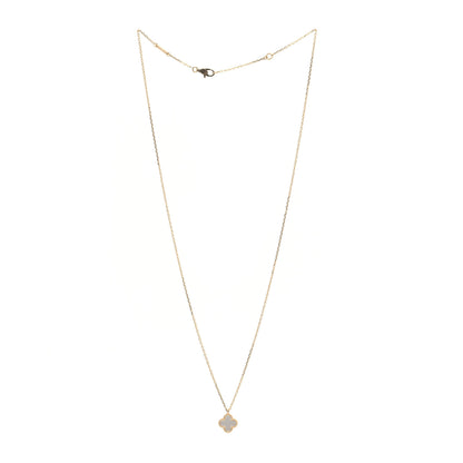 Van Cleef & Arpels 18K Yellow Gold Mother of Pearl Sweet Alhambra Pendant Necklace 2 of 5