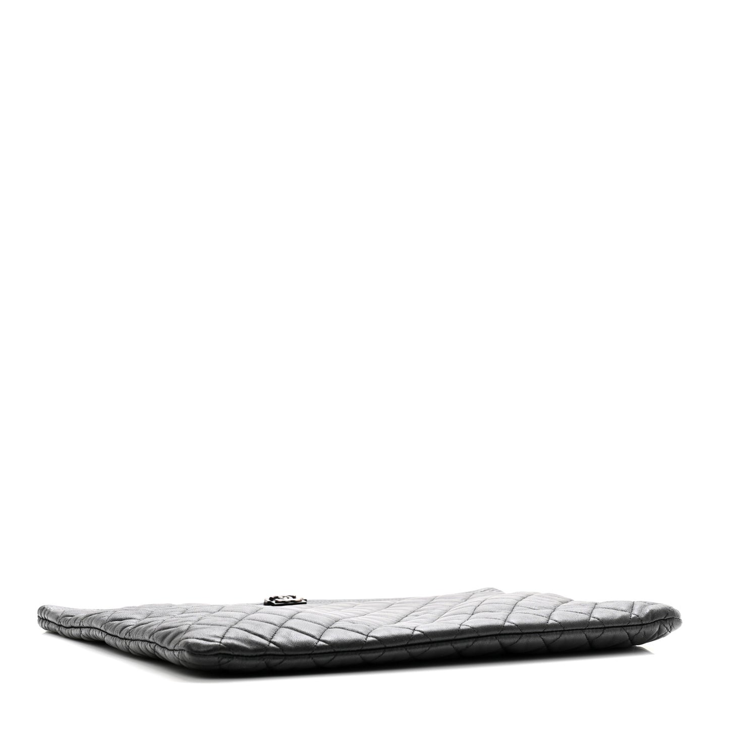 Lambskin Quilted Large Boy Zip Pouch