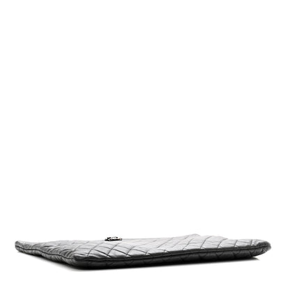 Chanel Lambskin Quilted Large Boy Zip Pouch 4 of 10