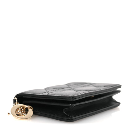 Christian Dior Lambskin Cannage Small Lady Dior Flap Card Holder Black 4 of 8