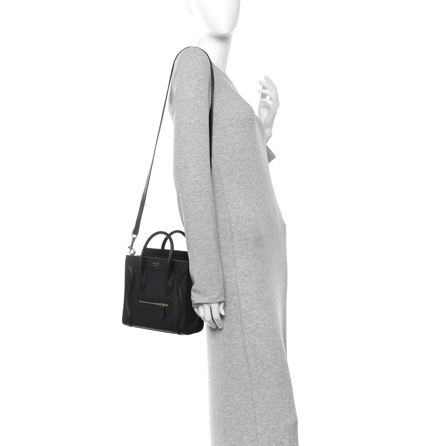 Celine Smooth Calfskin Nano Luggage Black 2 of 11