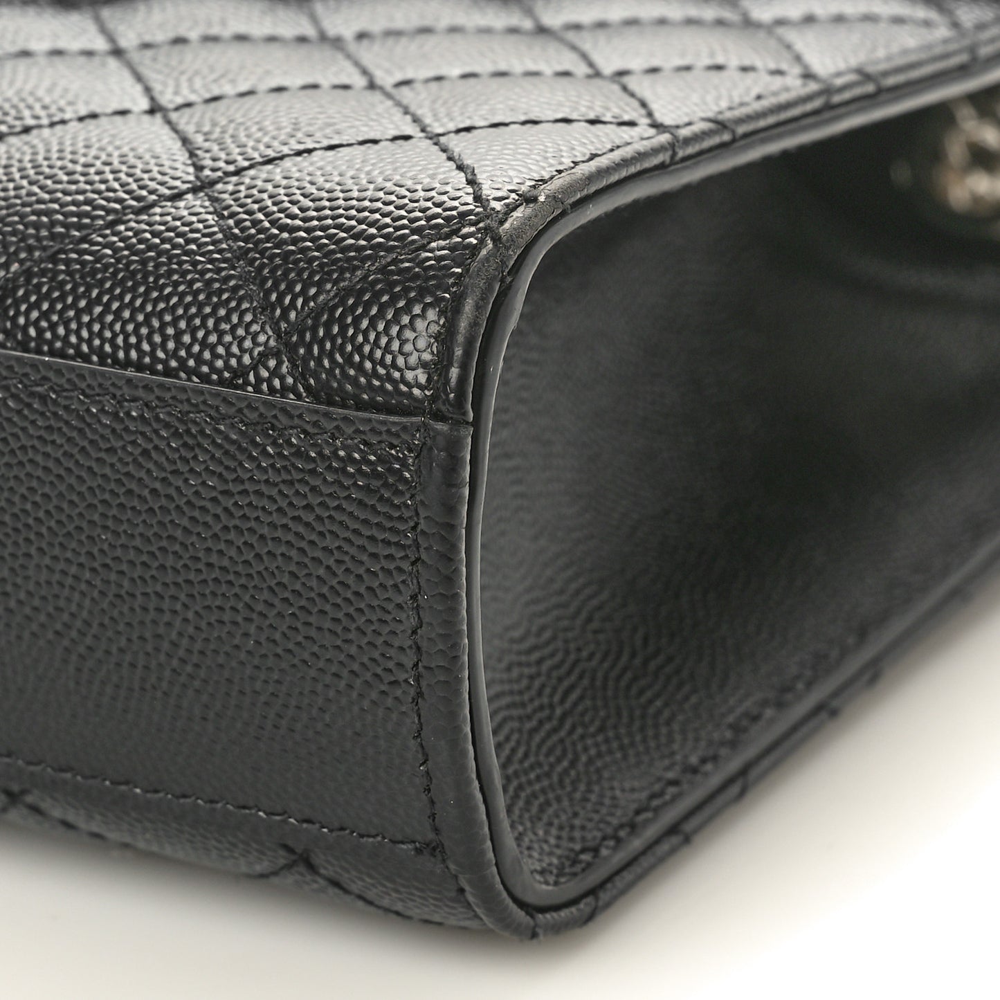 Grain De Poudre Textured Mixed Matelasse Triquilt Medium Monogram Satchel Black