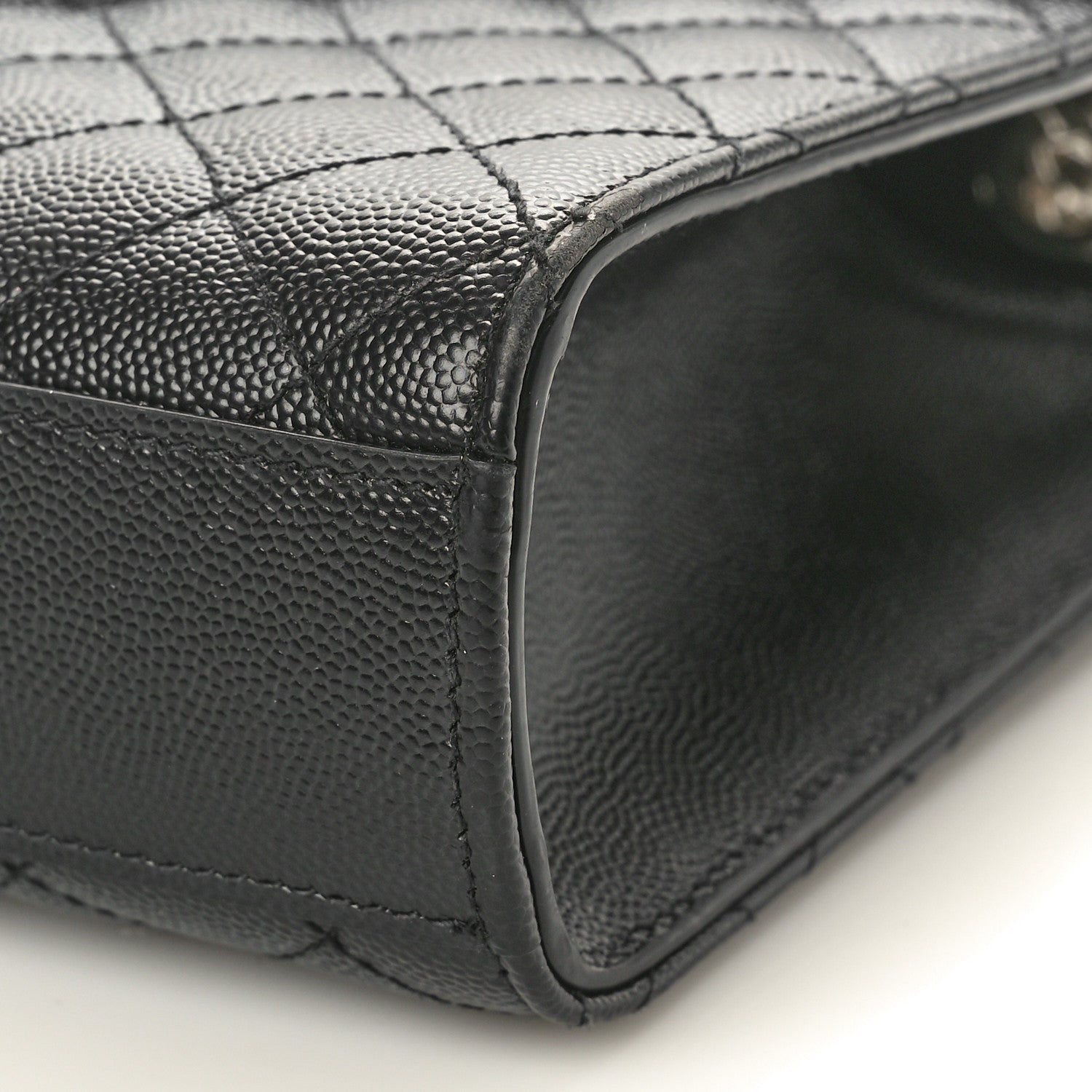 Saint Laurent Grain De Poudre Textured Mixed Matelasse Triquilt Medium Monogram Satchel Black 9 of 9