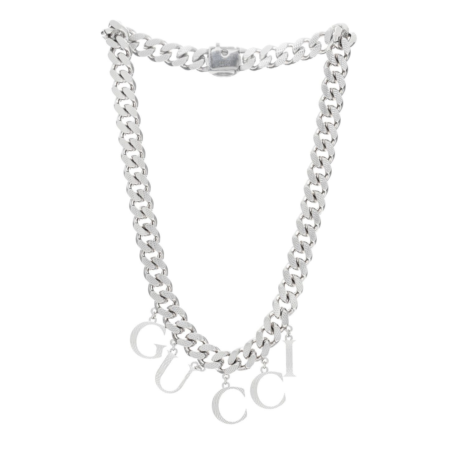 Palladium Script Logo Interlocking Chain Necklace