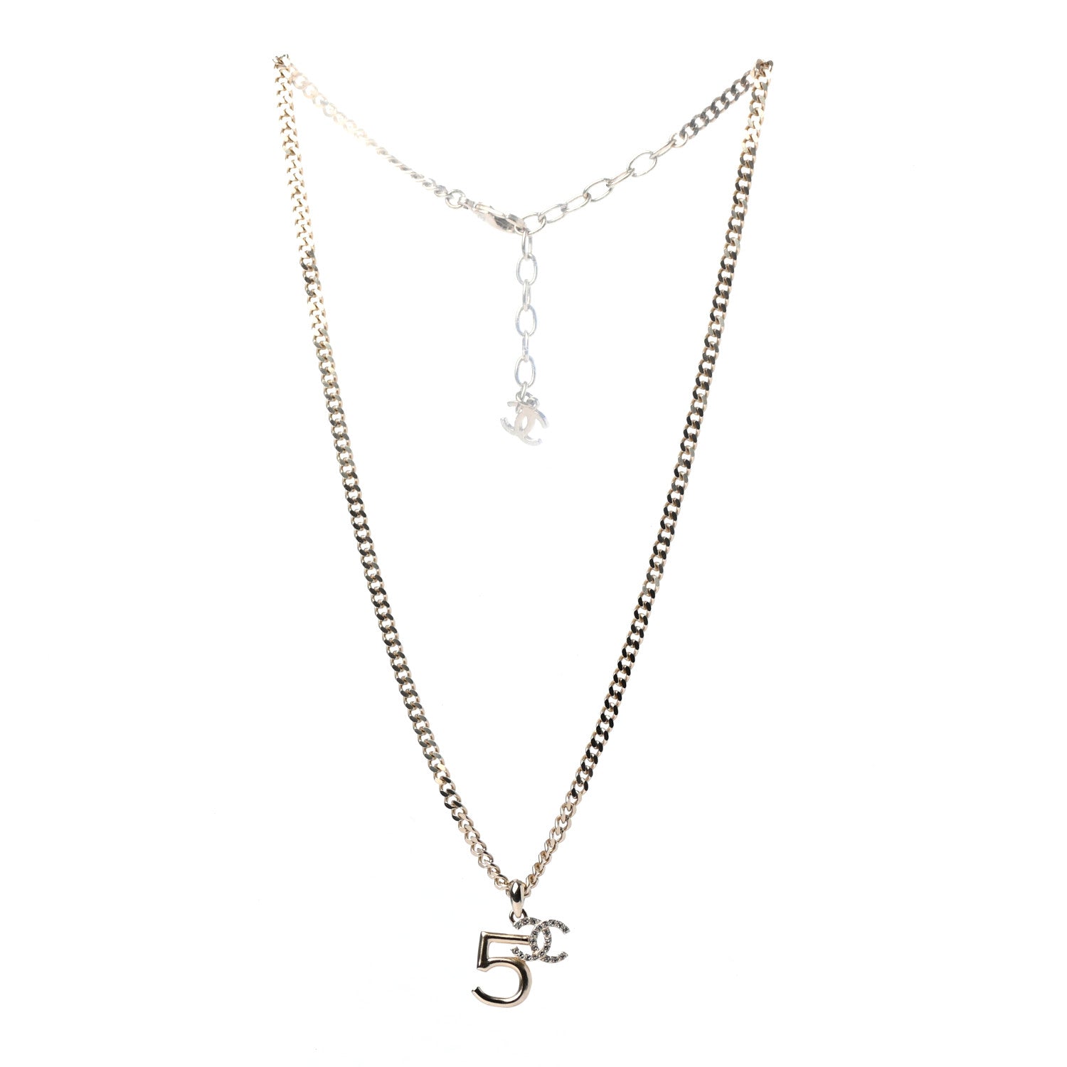 Chanel Crystal CC No.5 Necklace Gold 2 of 4