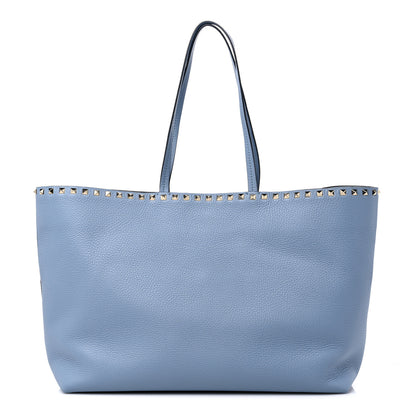 Valentino Garavani Grained Calfskin Rockstud Shoulder Tote Niagara 1 of 8