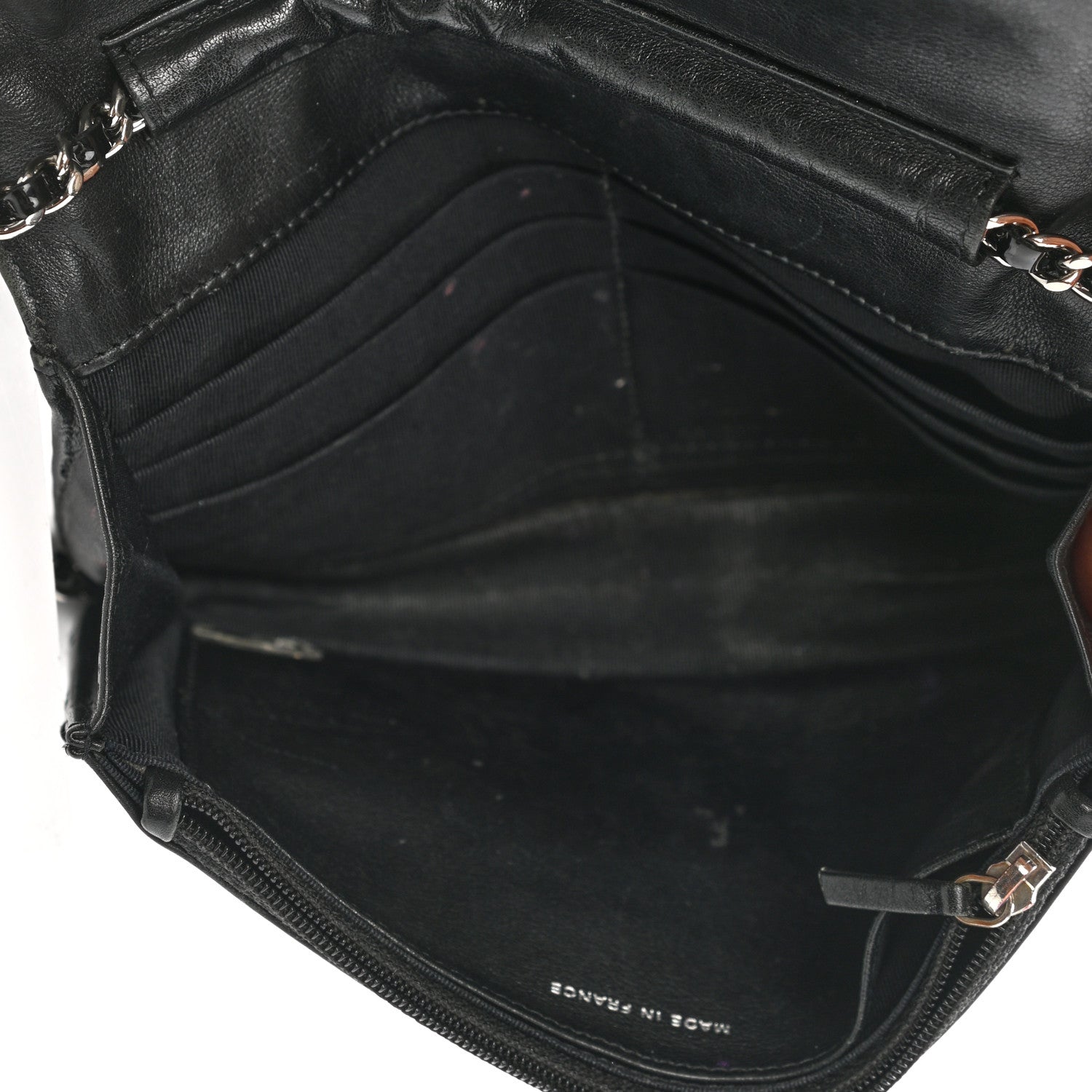 Chanel Patent Quilted Wallet On Chain WOC Black 5 of 12