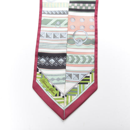Hermes Silk Colliers De Chiens Twilly Rose Vif Vert De Eau Rose 4 of 5